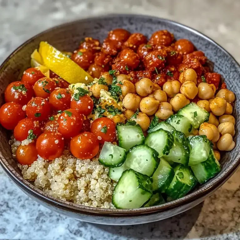 Mittelmeer Kichererbsen und Quinoa Power Bowl