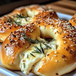 Mozzarella gefüllte Rosmarin Parmesan weiche Brezeln