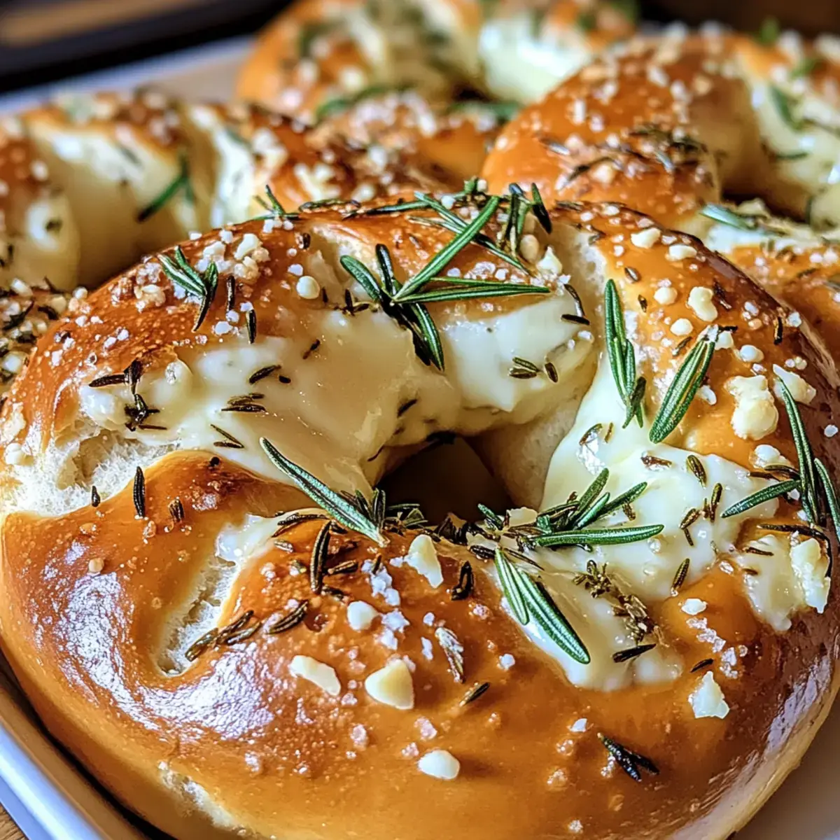 Mozzarella gefüllte Brezeln