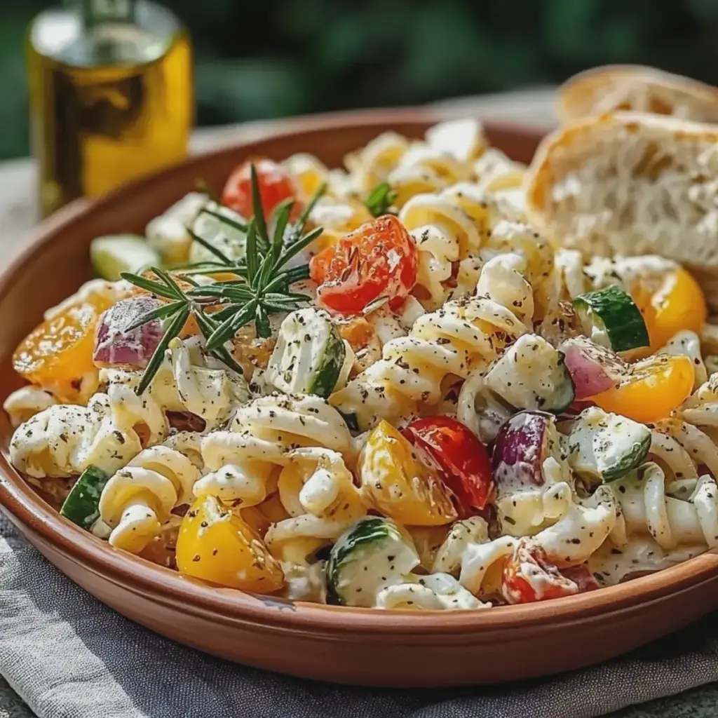 Nudelsalat mit Joghurt-Dressing