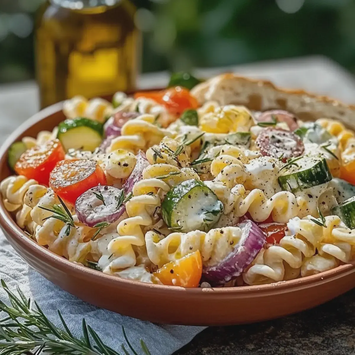 Nudelsalat mit Joghurt-Dressing