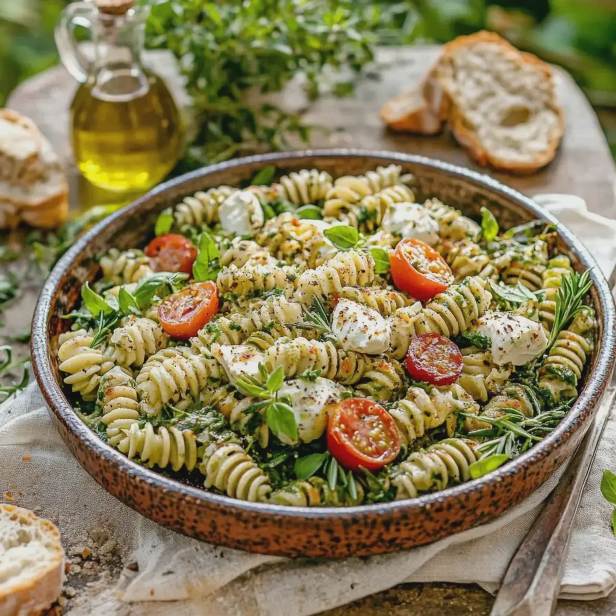 Nudelsalat mit Pesto