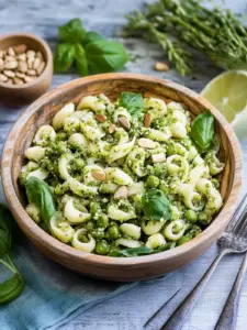 Nudelsalat mit Pistazienpesto und Spargel