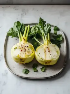Köstlicher Ofen Kohlrabi