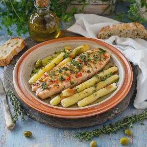 Ofenspargel mit Lachs