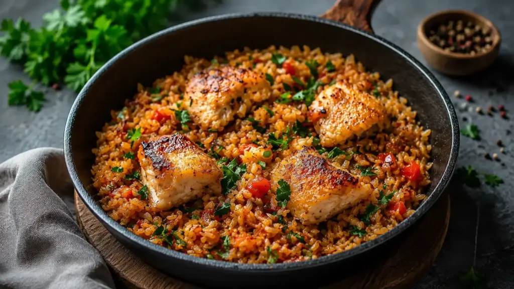 One-Pot Hähnchen und Reis
