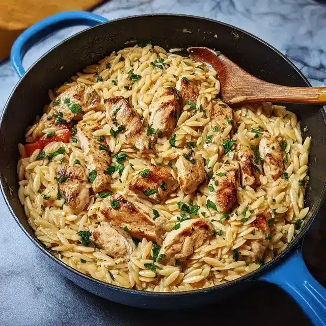One Pot Orzo Pasta mit Hähnchen