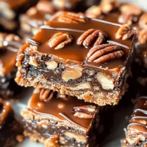 Himmlische Pecan-Karamellriegel
