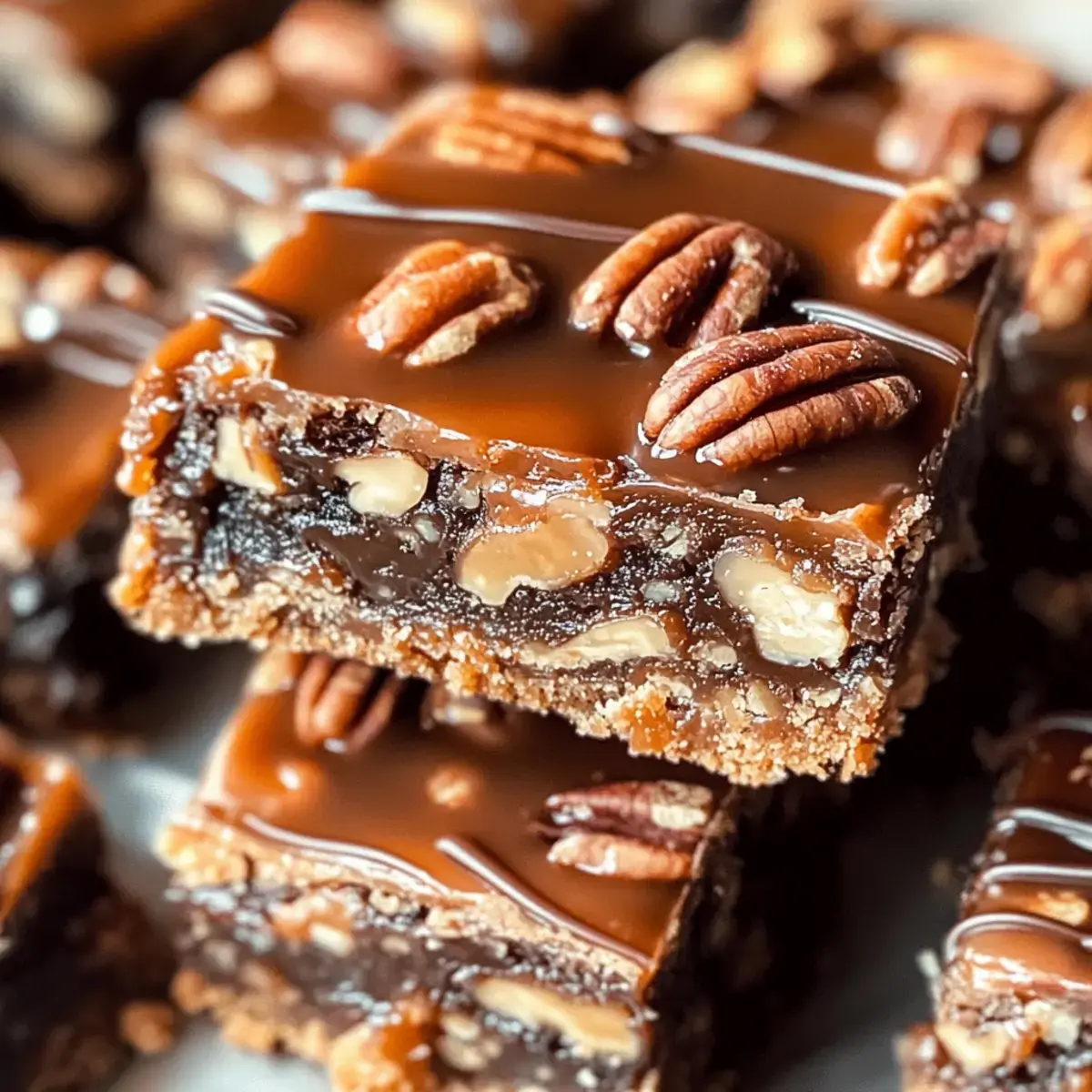Einfacher Pecan-Karamellriegel für ein süßes Vergnügen 2 Pecan-Karamellriegel