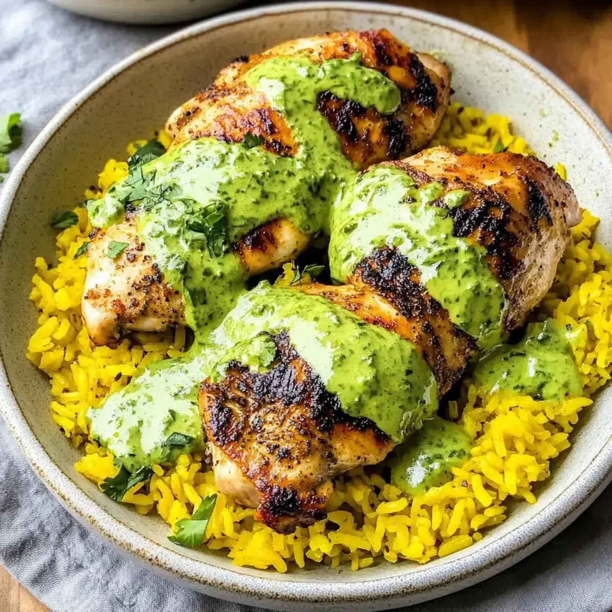 Peruanisches Hähnchen und gelber Reis