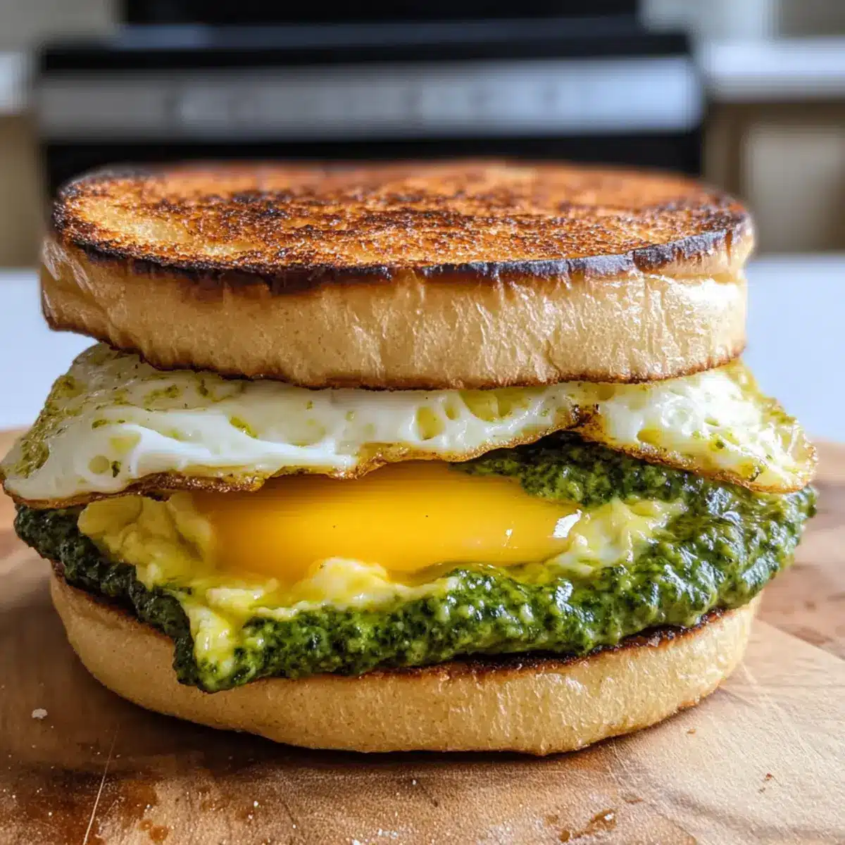 Pesto-Ei-Frühstücks-Sandwich