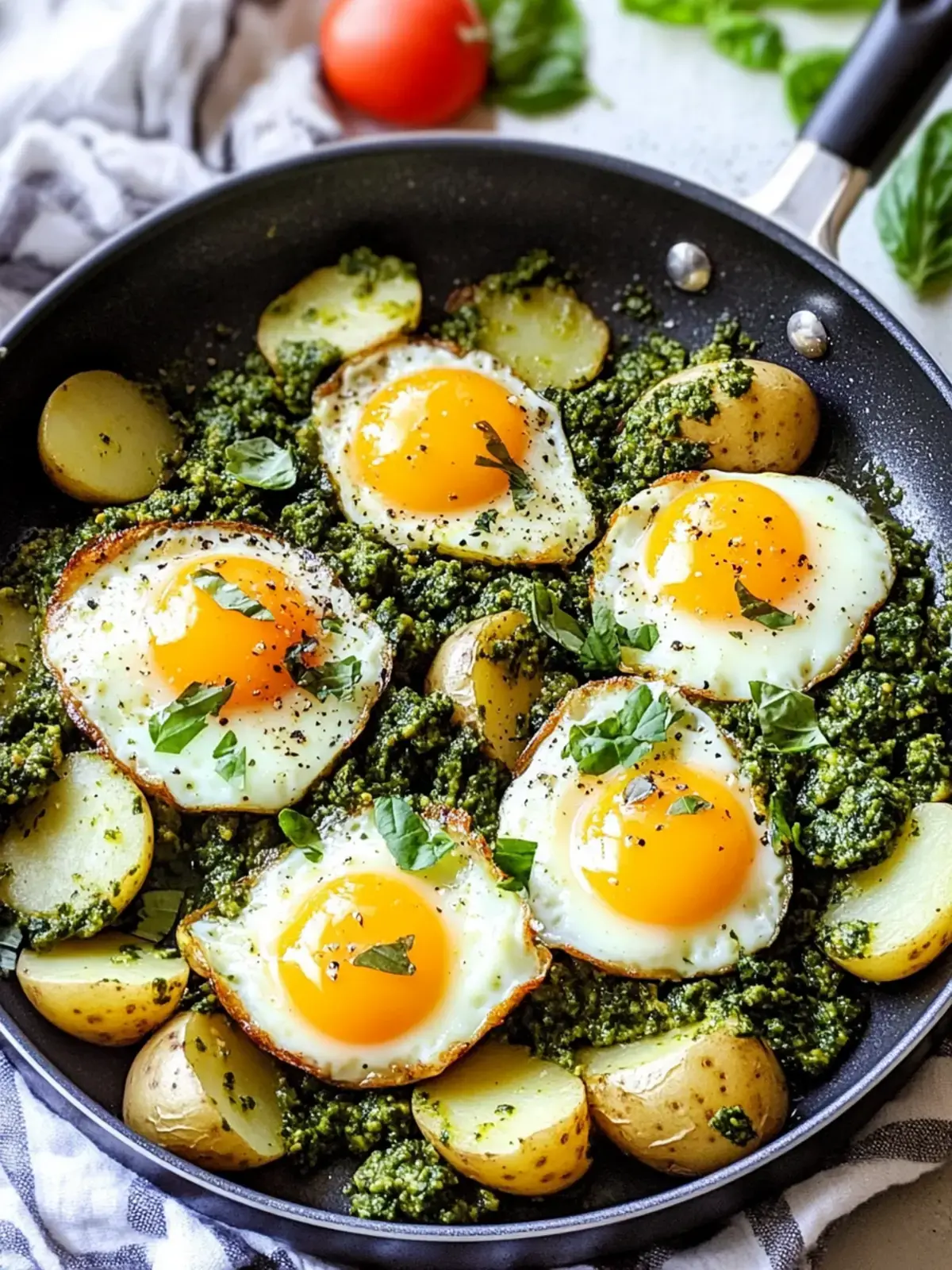 Pesto Eier Kartoffel Pfanne