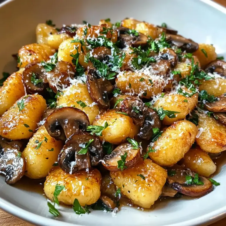 Pfannengebratene Gnocchi mit Knoblauchbutter-Pilzen