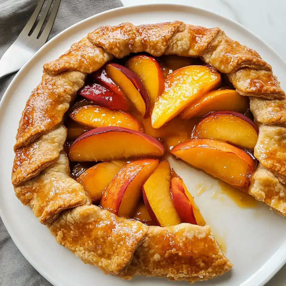 Einfache und leckere Pfirsich-Galette mit buttrigem Teig 2 Pfirsich-Galette Rezept