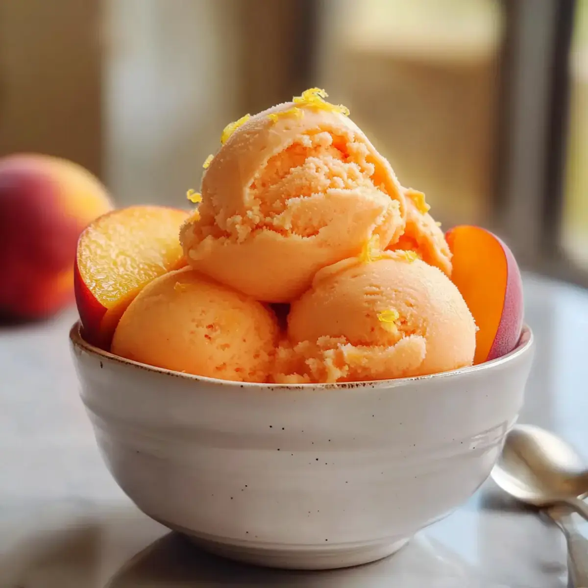 Beste Pfirsich-Sorbet – Erfrischendes, einfaches Sommerdessert 2 Pfirsich Sorbet Rezept