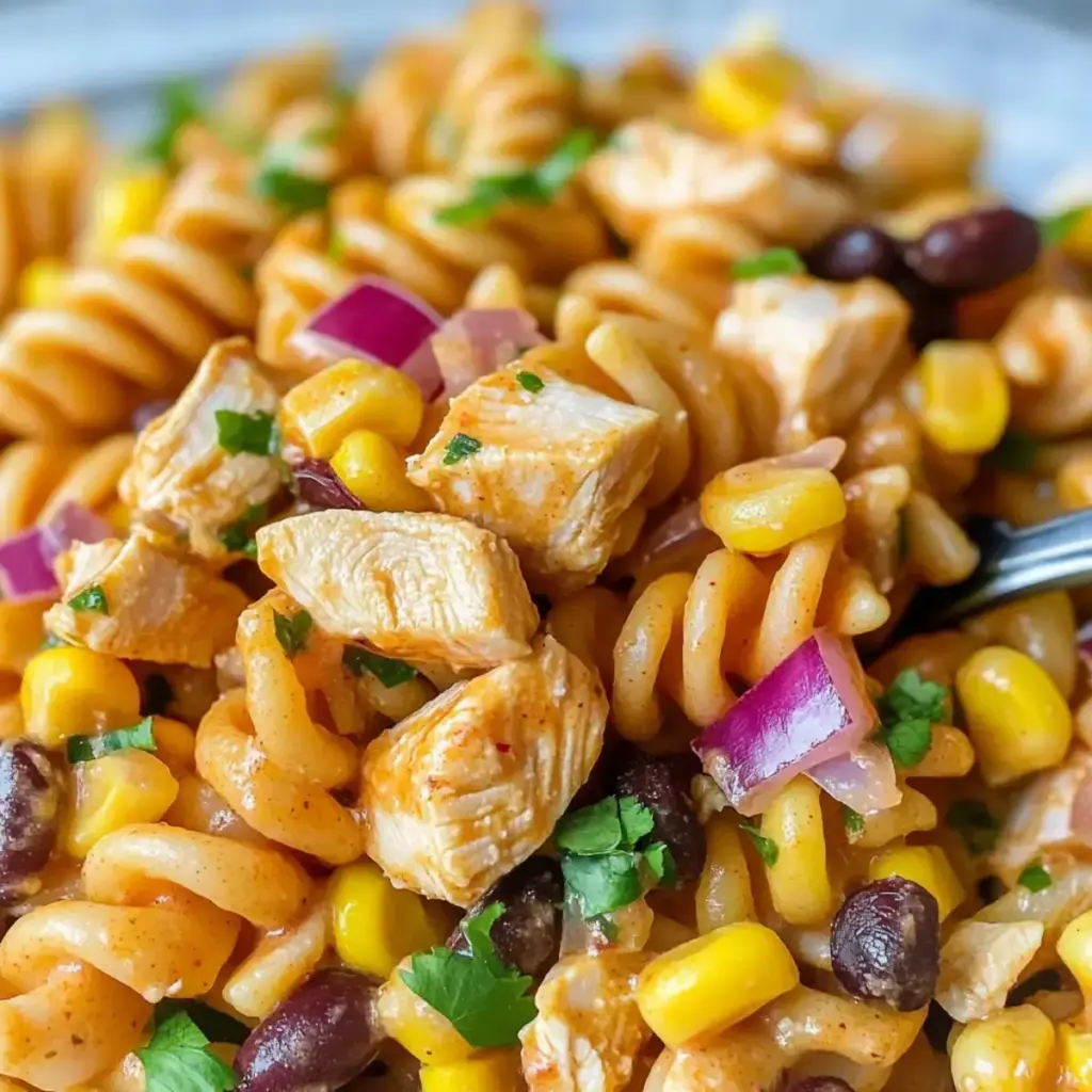 Pikante Hähnchen-Enchilada-Pasta-Salat