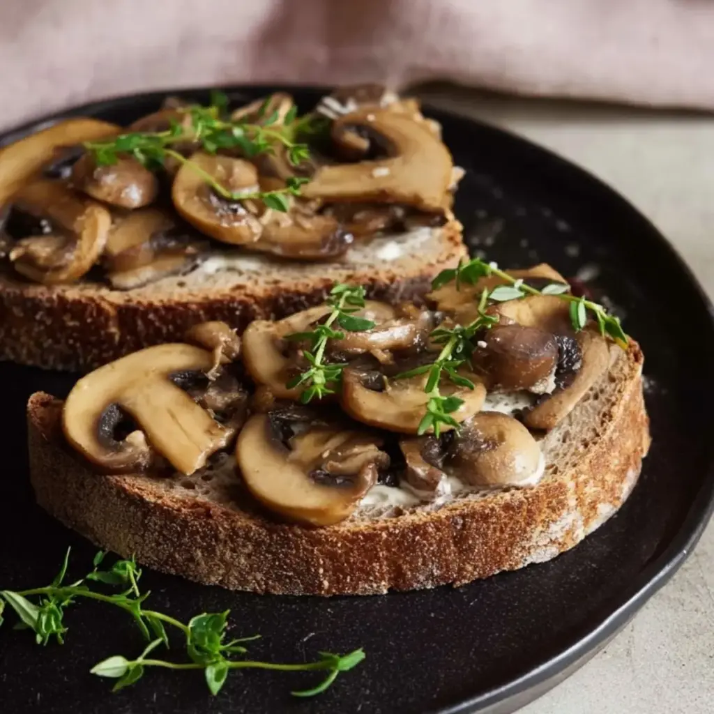Pilzgericht mit Krustenbrot