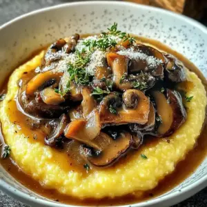 Herzhaftes Pilzragout mit Parmesan-Polenta