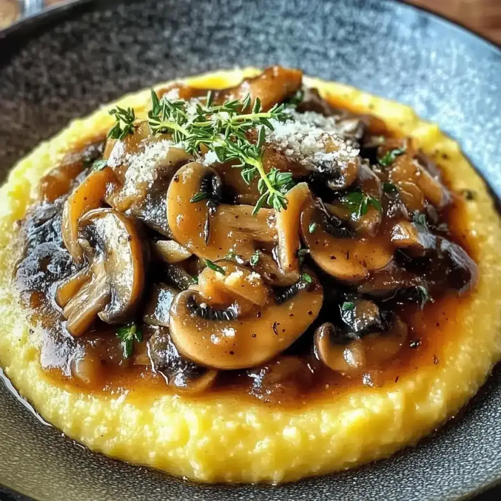 Pilzragout mit Parmesan-Polenta