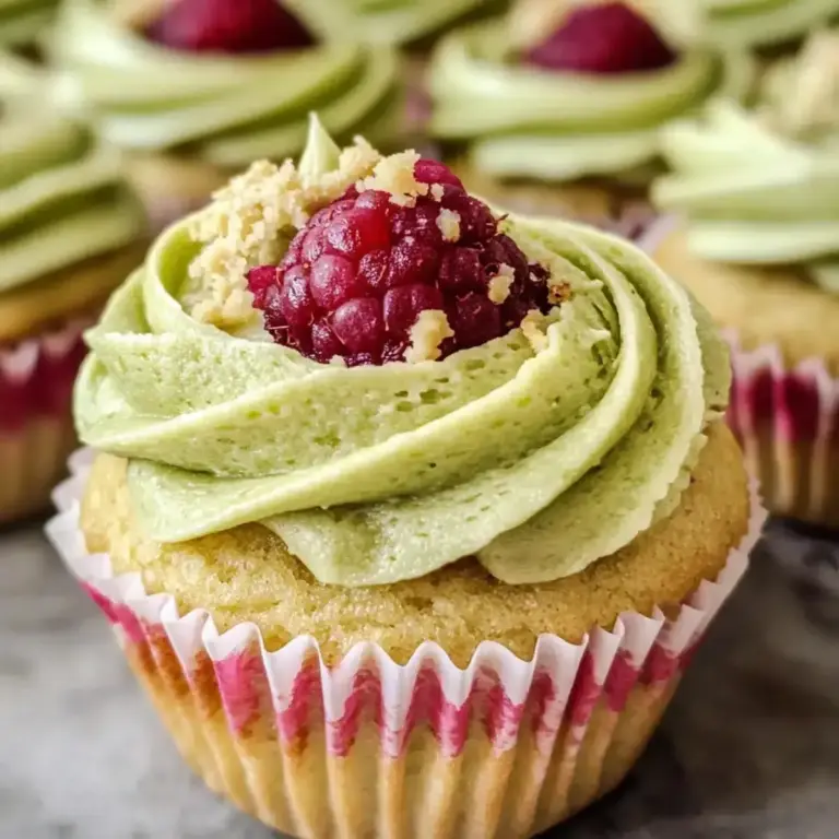 Pistazien-Muffins mit Himbeerfüllung