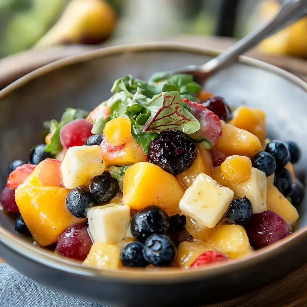 Proteinreicher Obstsalat mit Hüttenkäse