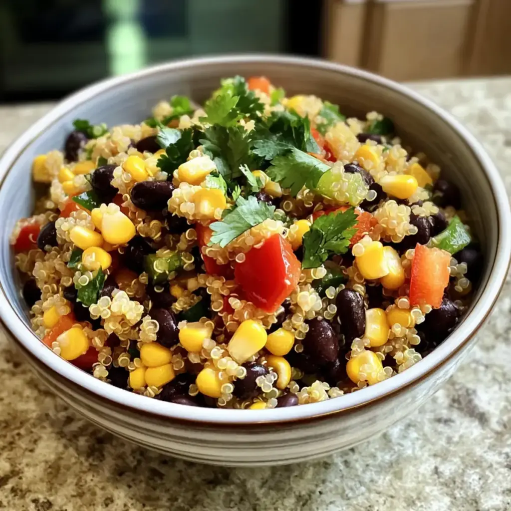 Quinoa-Salat mit Mais und schwarzen Bohnen
