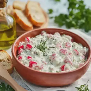 Radieschen Dip mit Frischkäse und Frühlingszwiebeln