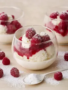 Cremiges Raffaello Himbeer Dessert