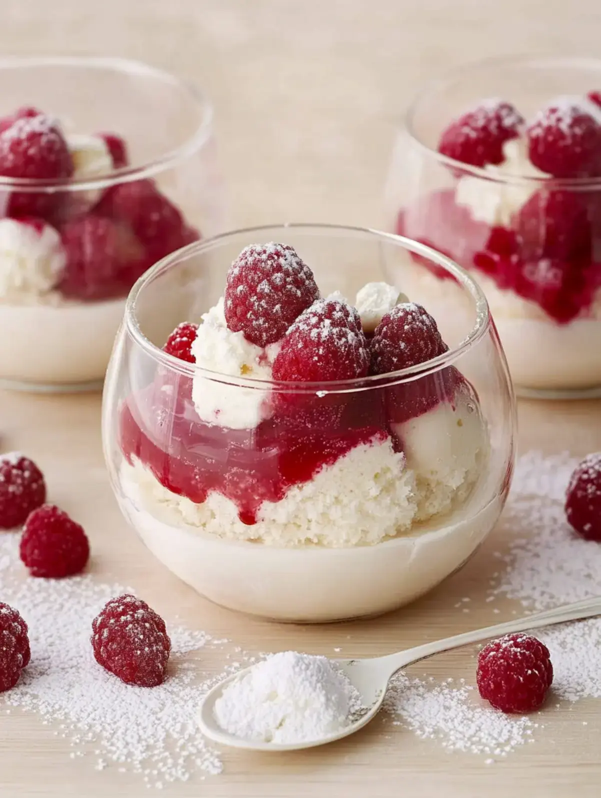 Cremiges Raffaello Himbeer Dessert ohne Backen 2 Raffaello Himbeer Dessert