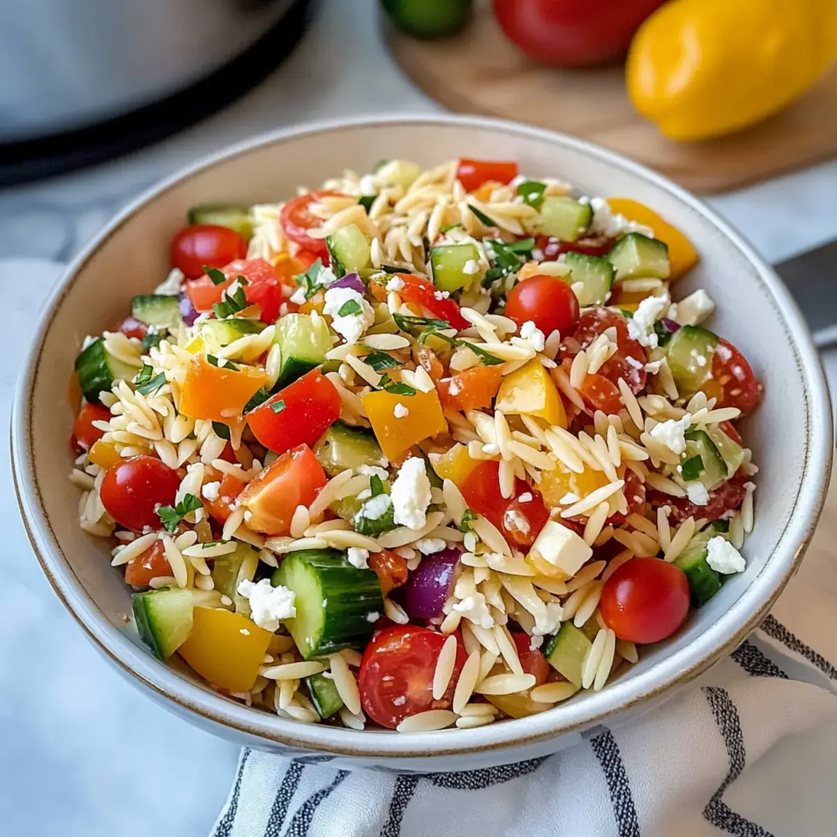 Regenbogen-Orzo-Salat