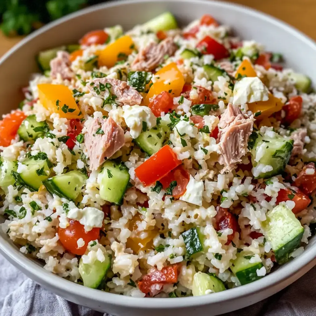 Reissalat mit Thunfisch