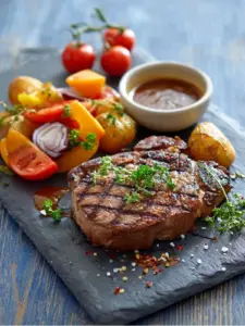 Saftiges Ribeye-Steak zum Mittagessen