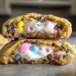 Riesen-Schokoladenstück-Kekse mit Marshmallow-Füllung