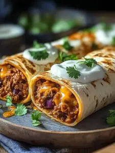 Rinderhackfleisch-Burritos mit cremigem Chipotle-Genuss