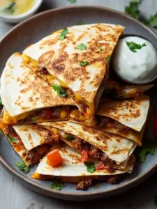 Herzhafte Rinderhackfleisch-Quesadillas