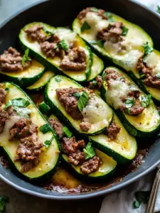 30-Minuten Rinderhackfleisch Zucchini-Boote