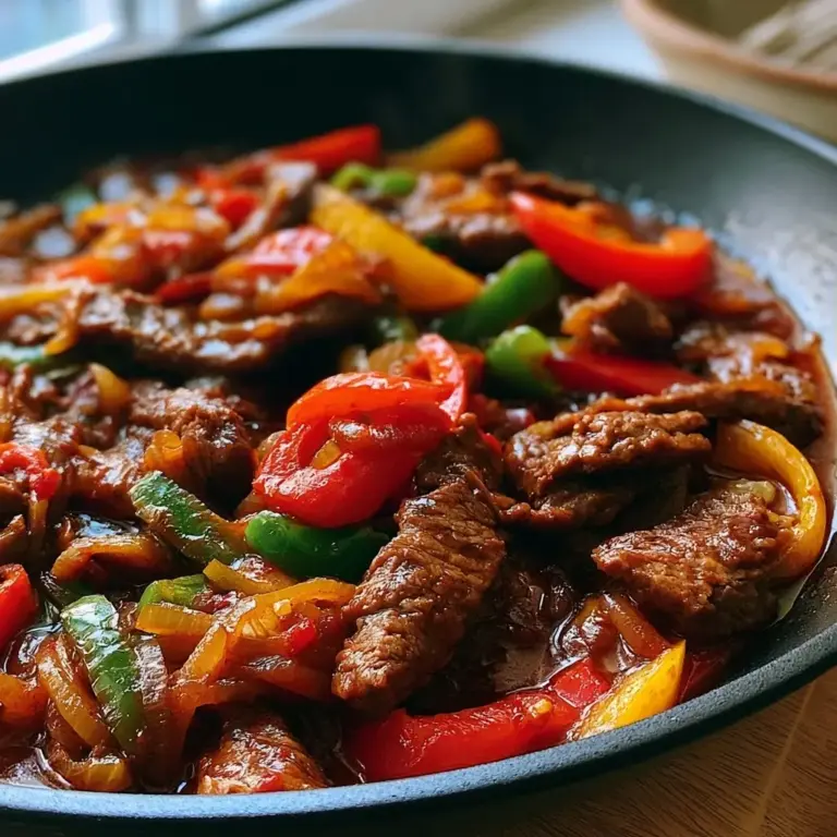 Rindfleischstreifen mit Paprika