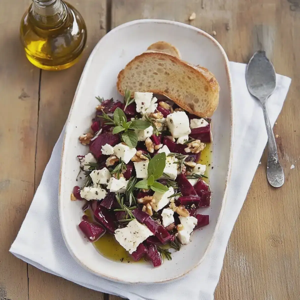 Rote Bete Walnuss Salat mit Feta