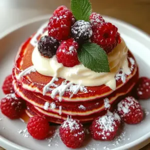 Rote Samt-Pfannkuchen