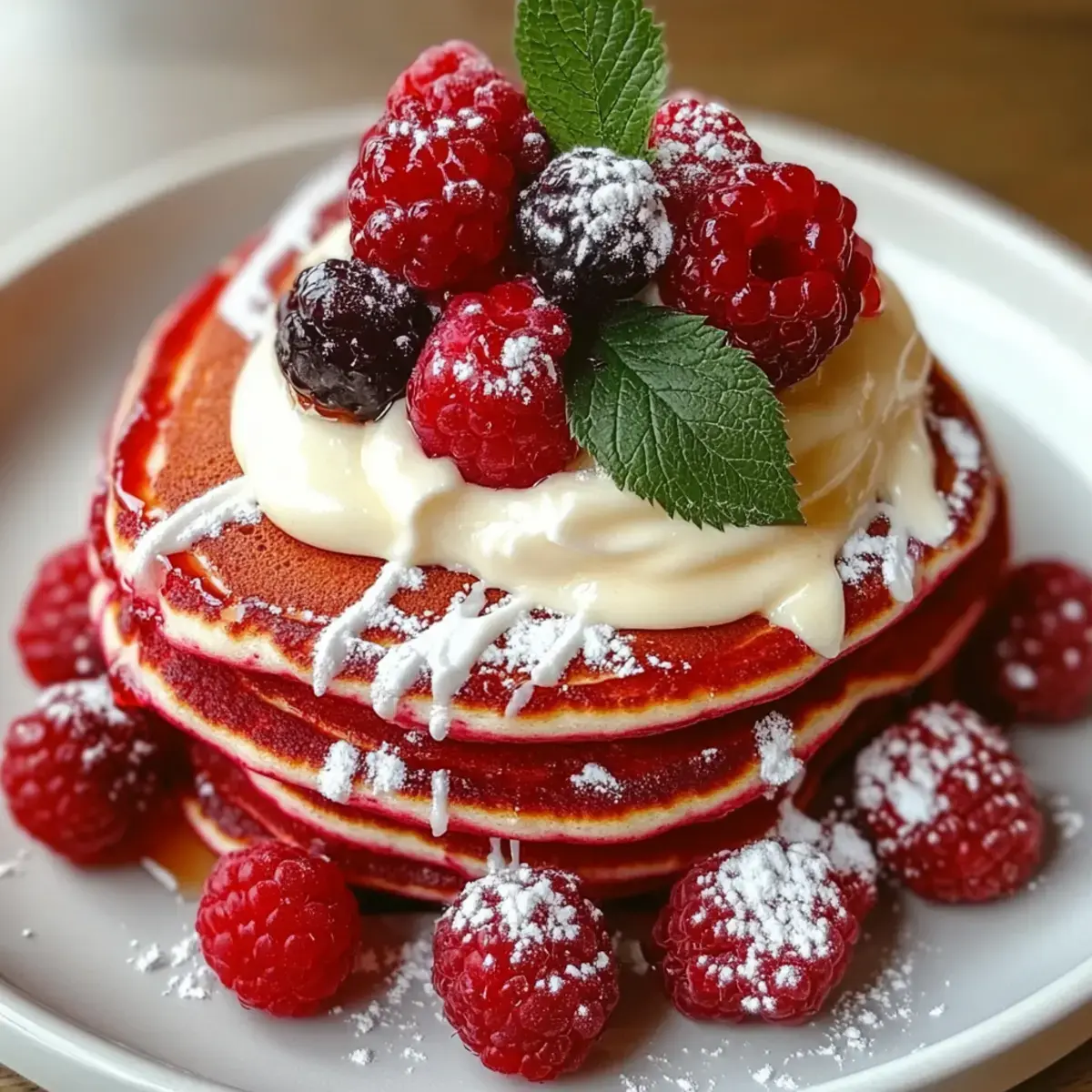 Rote Samt-Pfannkuchen