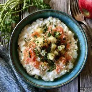 Räucherforellen-Creme mit Apfel-Meerrettich-Relish