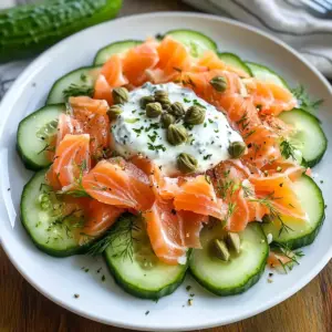 Räucherlachs Gurkensalat