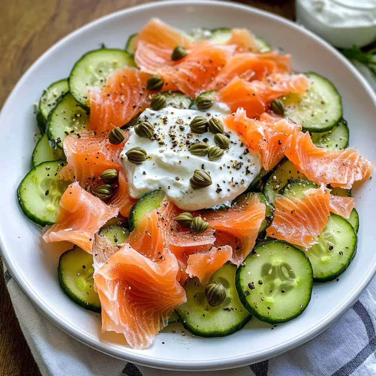 Räucherlachs Gurkensalat