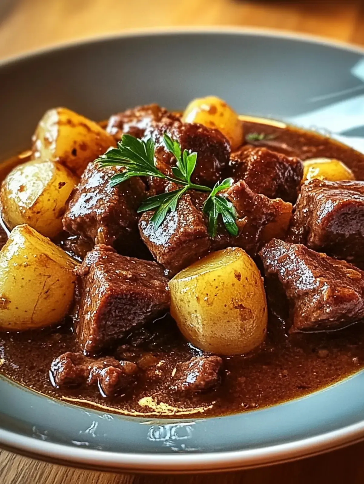 Schmorgericht mit Rindfleisch und Kartoffeln