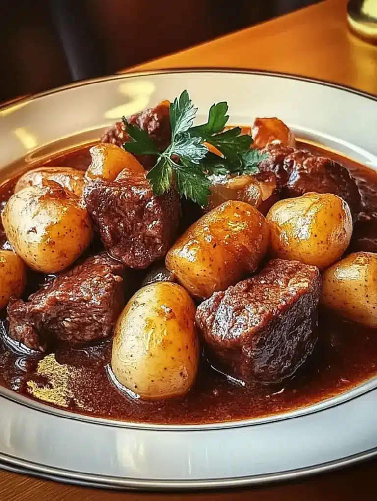 Schmorgericht mit Rindfleisch und Kartoffeln