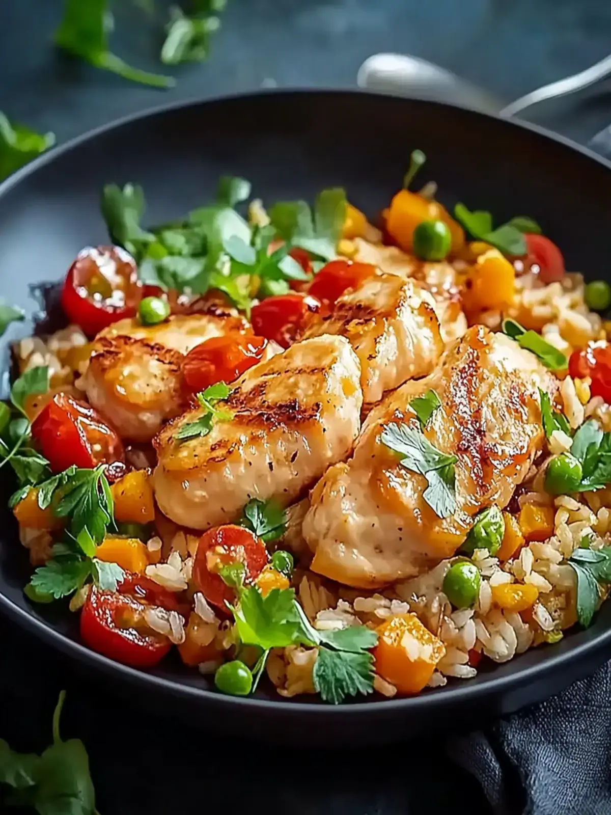 Schnelle Hähnchen-Reis-Pfanne