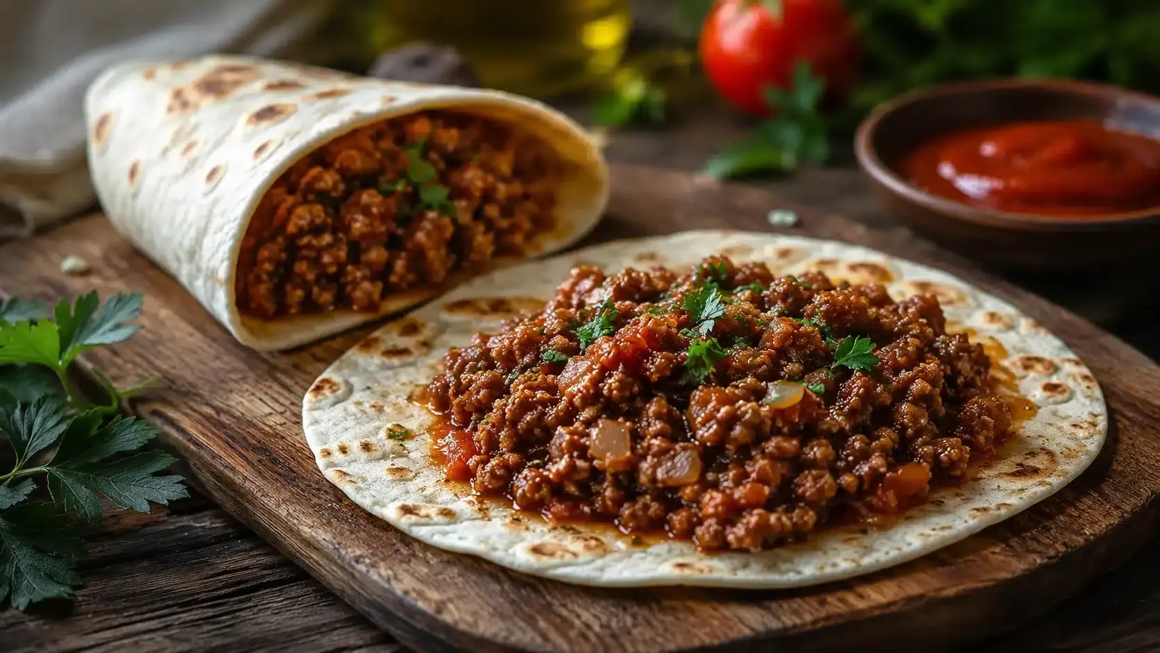 Schnelle Tortilla mit Hackfleisch