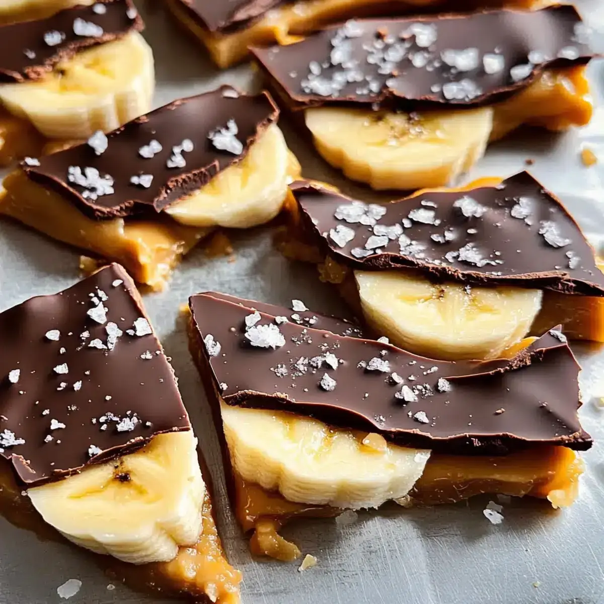 Schokoladen-Erdnussbutter-Bananen-Rinde