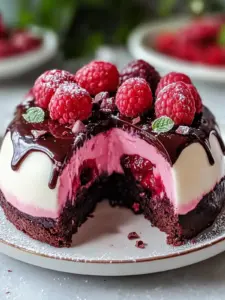 Dekadente Schokoladen-Himbeer-Käsekuchen-Domen