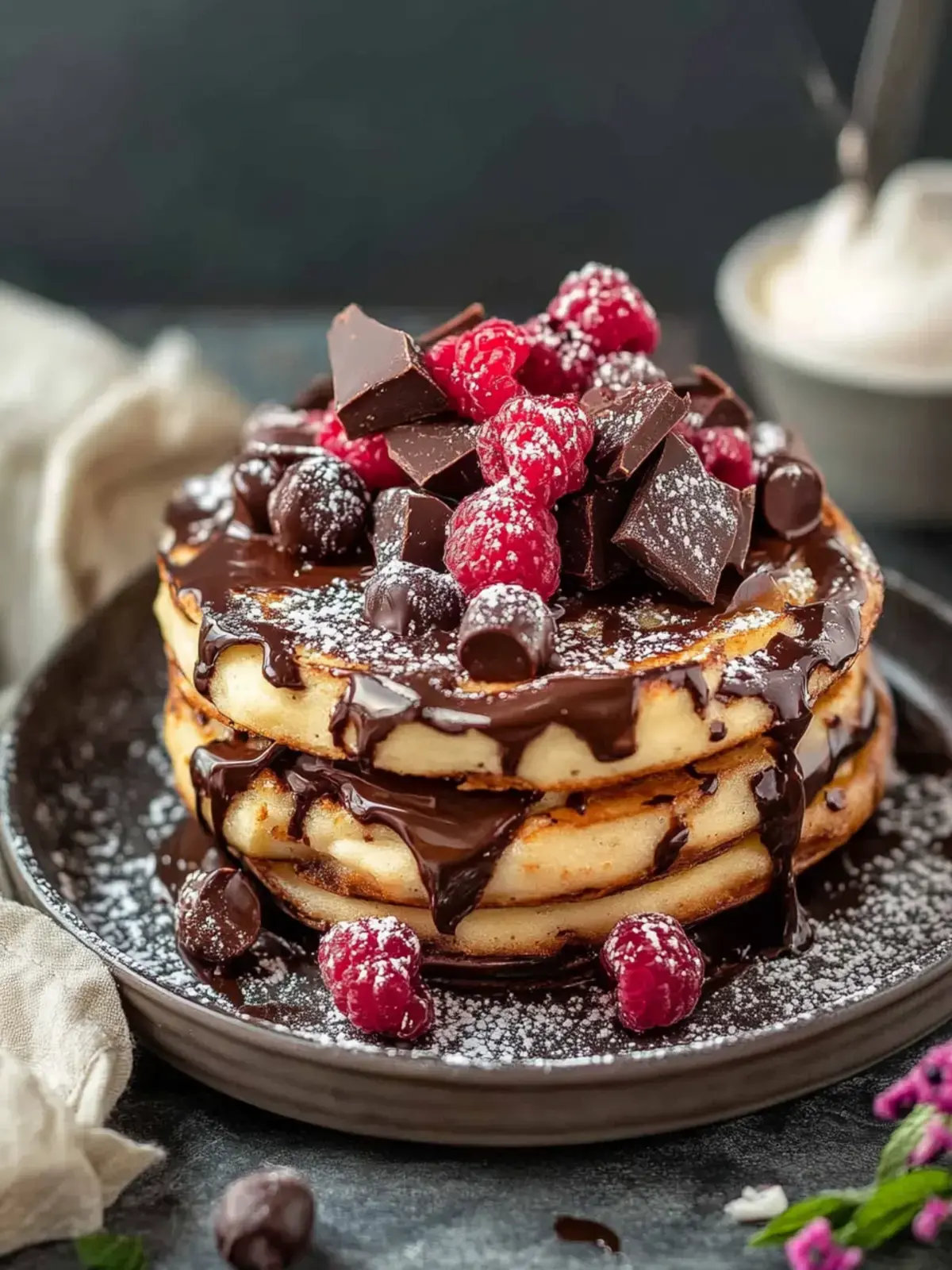Schokoladenstückchen Pfannkuchen